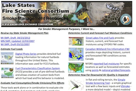 Lake States Fire Science Consortium has developed an online library for resources pertaining to smoke management.